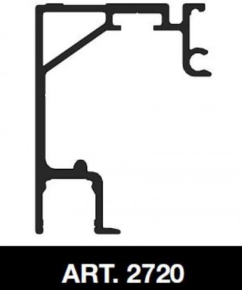 TERNO Solo Vetro guidage supérieur 2720/AS alu argent 3m TERNO Solo Vetro guidage supérieur 2720/AS alu argent 3m
