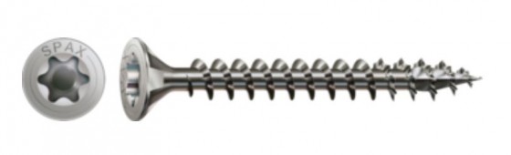 SPAX vis a bois 3,5x30 tete fraisée TXS,W,4C MH, inox A2
