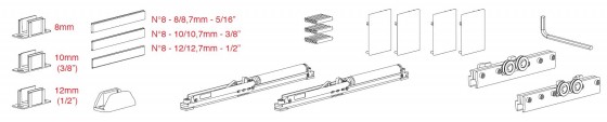 TERNO Solo Vetro ensemble de ferrures 2700/2/2061/A (K.0272.5) 80 kg