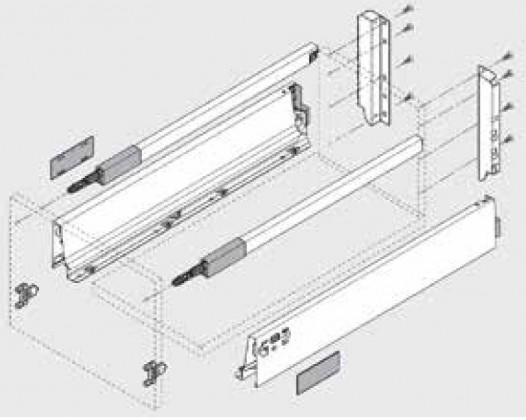 BLUM ensemble Antaro, tiroir D 500mm/30kg, Blumotion/TOB, blanc