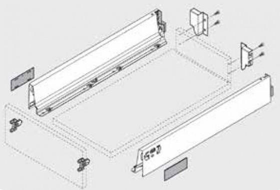 BLUM ensemble Antaro, tiroir M 450mm/30kg, Blumotion/TOB, blanc