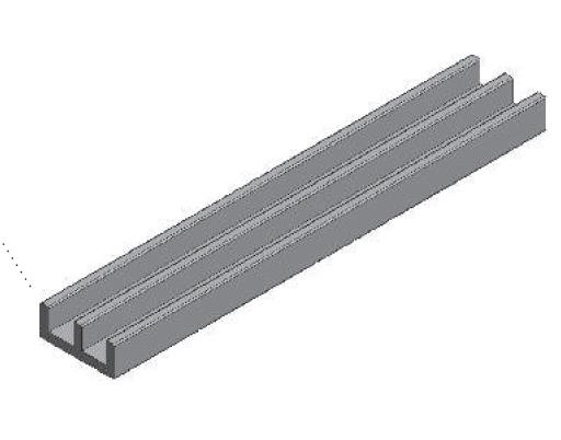 Profil pour verre supérieur 2m blanc Profil pour verre supérieur 2m blanc