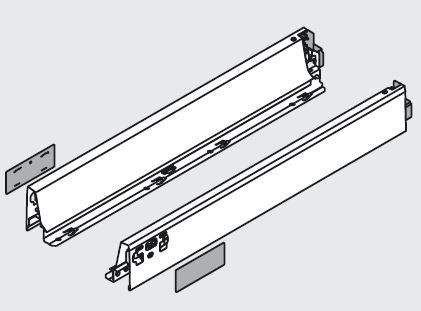 BLUM 378N5002SA Antaro, côté N 500mm, gris, ensemble