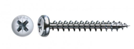 SPAX vis a bois 3,5x20mm tete demi-ronde PZ,W,4C