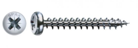 SPAX vis a bois 4x15 tete demi-ronde PZ,W,4C