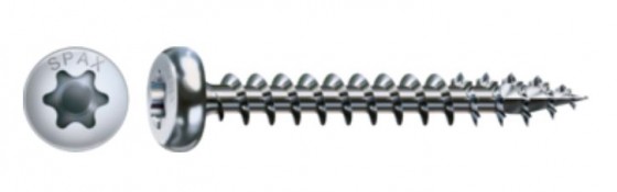 SPAX vis a bois 4x15mm tete demi-ronde TXS,W,4C