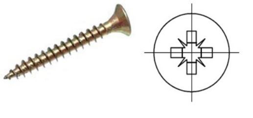 StrongFix Vis a bois PZ 3,5x60 tete fraisée zinc jaune PZ2