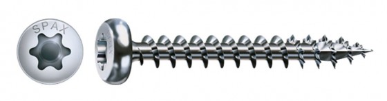 SPAX vis a bois 4x20 tete demi-ronde TXS, W, 4C
