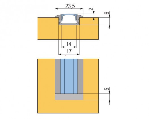 StrongLumio moulure de recouvrement pour profil LED Ormio, 2000mm mat