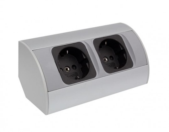 DL tiroir double Schuko Corner Box 2 alu
