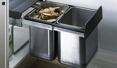 HETTICH 49475 Bin.it Duo II poubelle noir