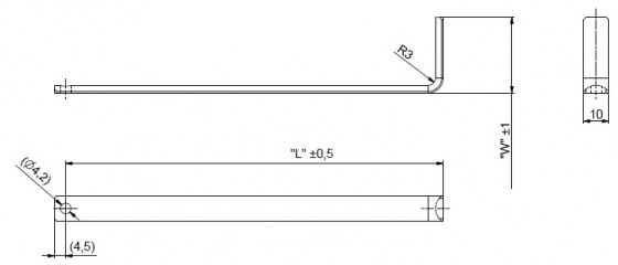 LEHMANN Tige serrure 292 pour classeurs largeur int. 762 mm