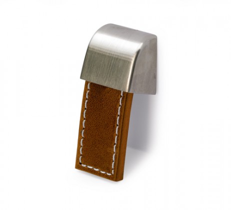 HETTICH 9113451 Bouton AGNA 20x50x25 mm cuir brun/imit inox