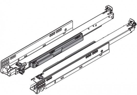 BLUM 760H3800T Movento, coulisse a sortie totale 380mm/40kg, Tip-on