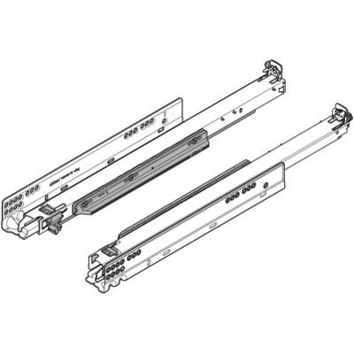 BLUM 760H2700T Movento, coulisse a sortie totale 270mm/40kg, Tip-on