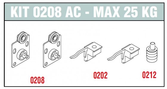SISCO 0208 AC ensemble de ferrures pour portes intérieures 25kg
