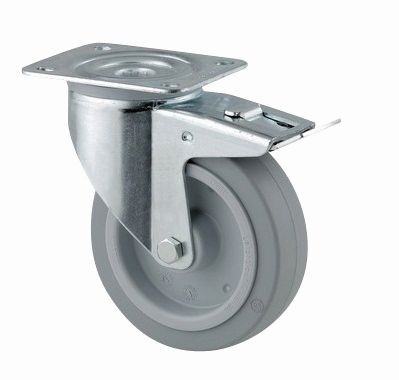 TENTE roulette pivotante 3477 frein galet souple O 100 mm