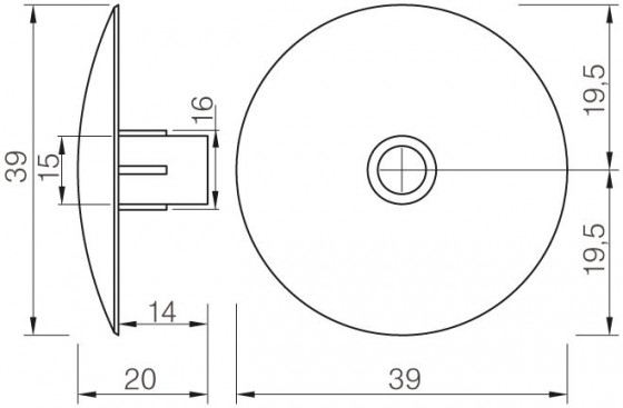 STRONG glissiere d'arret 464 5mm noir