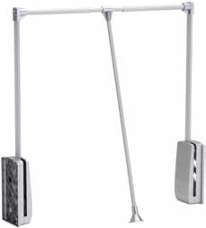 StrongWire tringle de penderie rabattable, 685-940mm, argent/alu