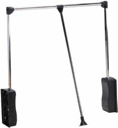 StrongWire tringle de penderie rabattable, 685-940mm, noir/chrome