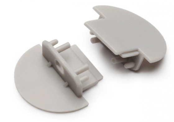 StrongLumio embouts pour profil Groove 10 rond gris (paire)