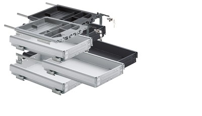 HETTICH 20711 ensemble conteneur 392/530 mm alu