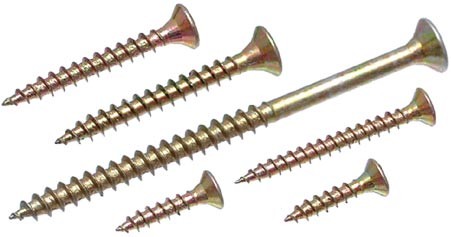 Vis a bois PZ 6x45 tete fraisée zinc jaune PZ3