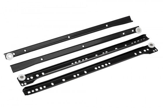 FGV glissiere a rouleaux, 300mm/25kg, noire
