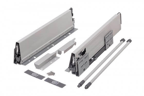 StrongBox tiroir H204/450mm, reling rond sup., gris