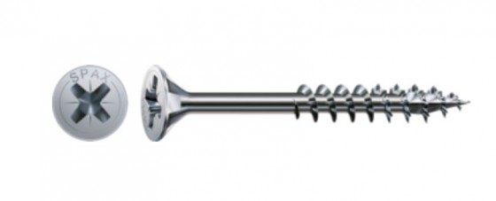 SPAX vis a bois 4x60/35 tete fraisée PZ, W, 4C MH, filetage partiel