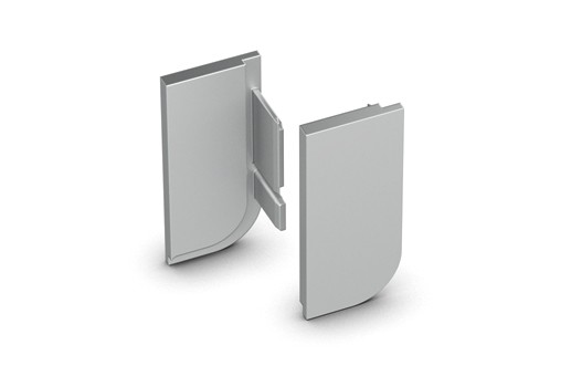 HETTICH 9210126 Embouts pour poignée Canis L, gauche+droit, argenté