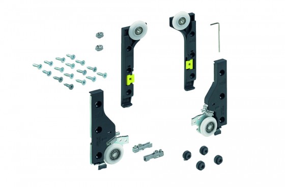 HETTICH 9156339 SlideLine M ensemble porte coulissante 1 vantail 30kg, sans amor