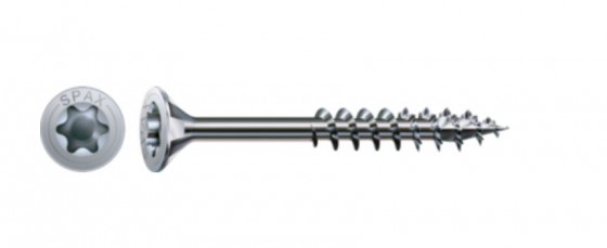 SPAX vis a bois 6x60/37mm tete fraisée TXS,W,4C MH filet partiel