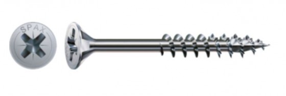 SPAX vis a bois 5x60/37 tete fraisée PZ, W, 4C MH, filetage partiel