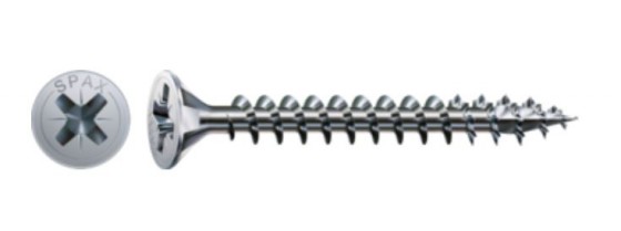 SPAX vis a bois 3,5x15mm tete fraisée PZ W 4C MH