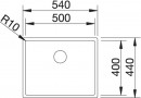 BLANCO 523386 Évier sous plan Claron 500-U DX Durinox inox