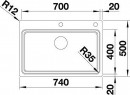 BLANCO 524274 Évier encastré/in line Etagon 700-IF/A inox satinée brillante BLANCO 524274 Évier encastré/in line Etagon 700-IF/A inox satinée brillante