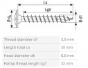 SPAX vis a bois 3,5x35mm tete lenticulaire avec collerette PZ 4C MH