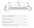 SPAX vis a bois 3x16 tete demi-ronde TXS, W, 4C