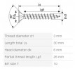 SPAX vis a bois 3x30mm tete fraisée TXS W 4C MH