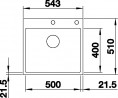 BLANCO 524111 évier Subline 500-IF/A InFino avec tirette Silgranit PuraDur anthr