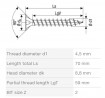 SPAX vis a bois 4,5x70 tete fraisée PZ, W, 4C MH