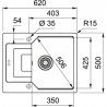 FRANKE évier UBG 611-62 620x500mm cachemire
