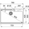 FRANKE évier UBG 610-78 780x500mm blanc led