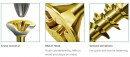 SPAX vis a bois 5x40 tete fraisée PZ,W,4C MH zinc jaune