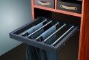 StrongWire support pantalon, avec cadre et tiroir coulissant amorti, 800mm, brun