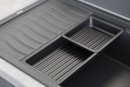 Égouttoirs 2 pcs pour évier 440x185mm et 205x183mm noir