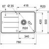 FRANKE évier BFG 611-78 780x500mm blanc led