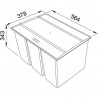 FRANKE Trieur Easysort 600-2-2 2x14,5l+2x7,5l