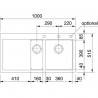 FRANKE Évier MTG 651-100/7L 1000x515mm pierre grise